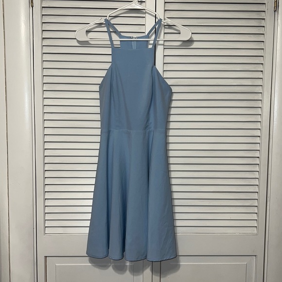 Lulus Call to Charms Baby-Blue Skater Dress - Picture 2 of 4